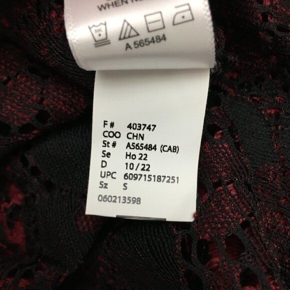 NEW Logo by Lori Goldstein Burgundy & Black Floral Lace Cardigan Tie Front Small - Picture 10 of 12